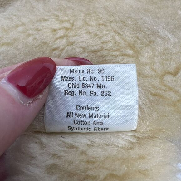 Vintage Stocking Hallmark 1982 Stuffables Christmas Reindeer Plush Bells Beige - Picture 9 of 10